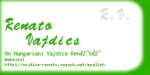 renato vajdics business card